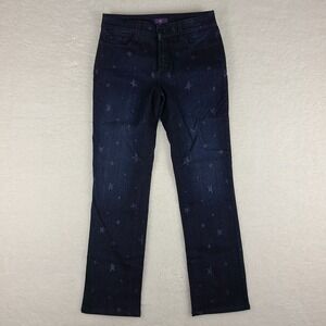 NYDJ‎ Not Your Daughter Jeans Womens 6 Blue Skinny Geometric Dark Wash Denim